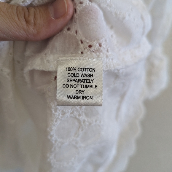 Samson Dress Women's Small White Eyelet V-neck Boho Beach - Picture 7 of 8